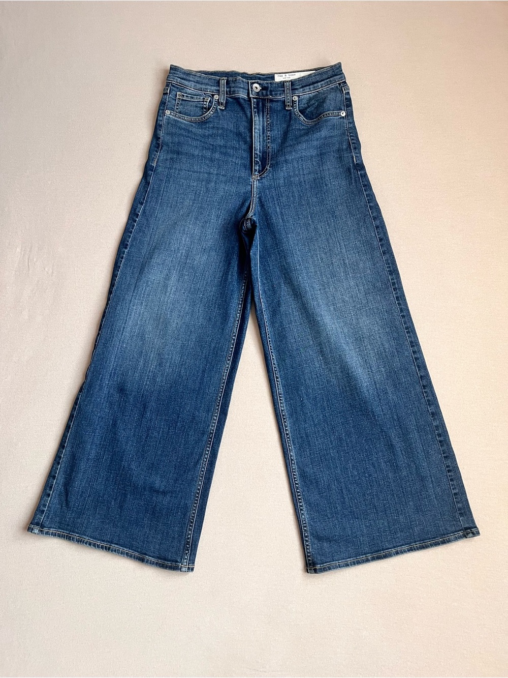 Rag & Bone Serena High-Rise Crop Wide-Leg Jeans Bogart Blue Size 28